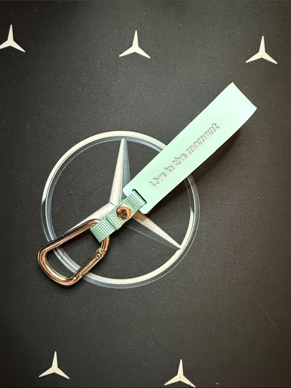 lululemon athletica Mint Green Key Ring with Silver Carabiner